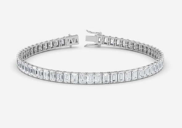 Emerald Lab Grown Diamond Round Prong Tennis Bracelet