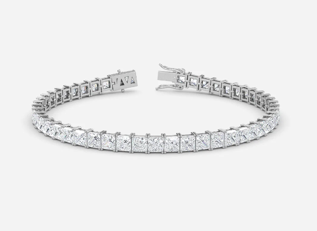 Princess Lab Grown Diamond Round Prong Tennis Bracelet