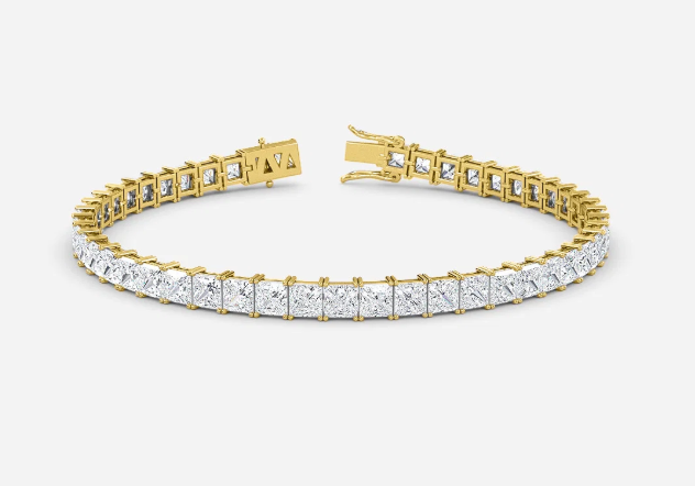 Princess Lab Grown Diamond Round Prong Tennis Bracelet